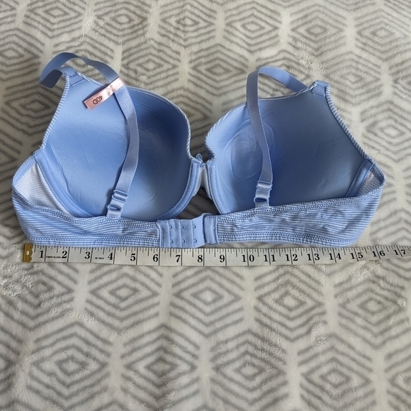 LA vie en rose pastel blue striped push up t shirt bra size 40D B075 - Picture 5 of 7